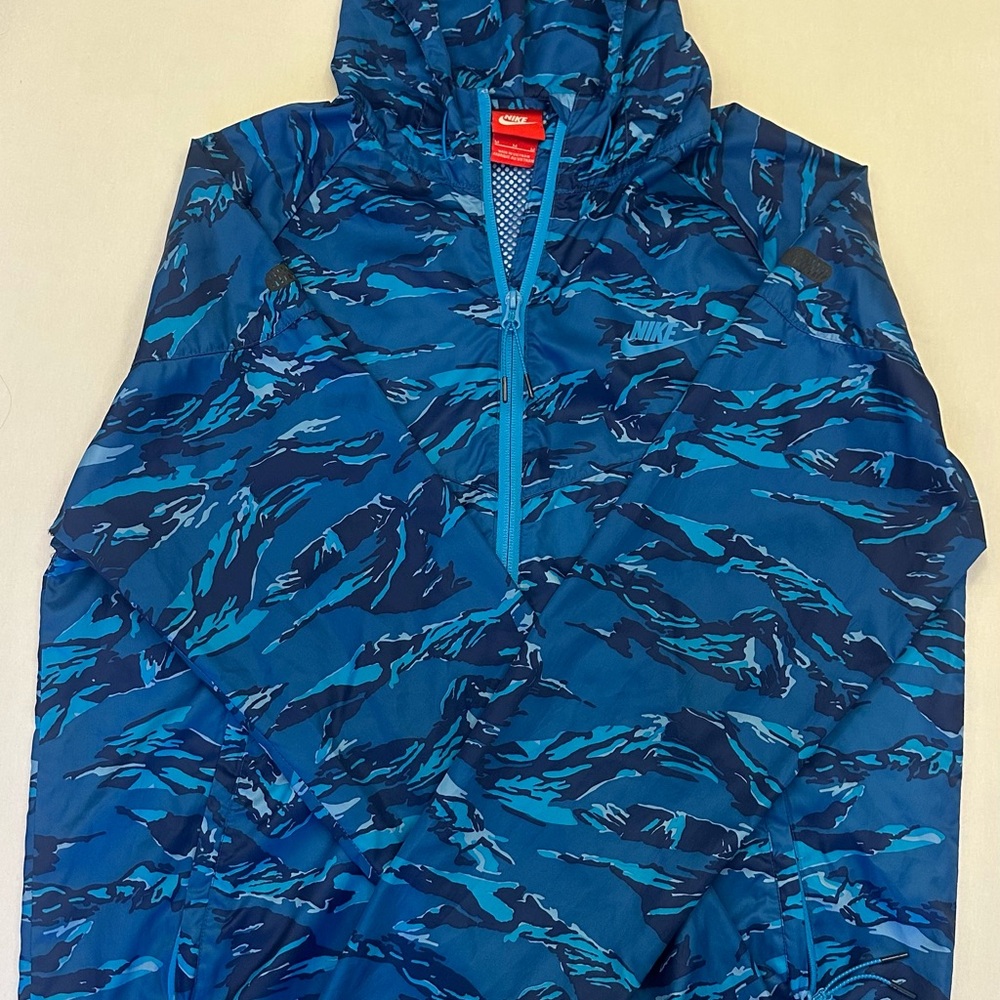 Nike Teal and Navy Camouflage Jacket